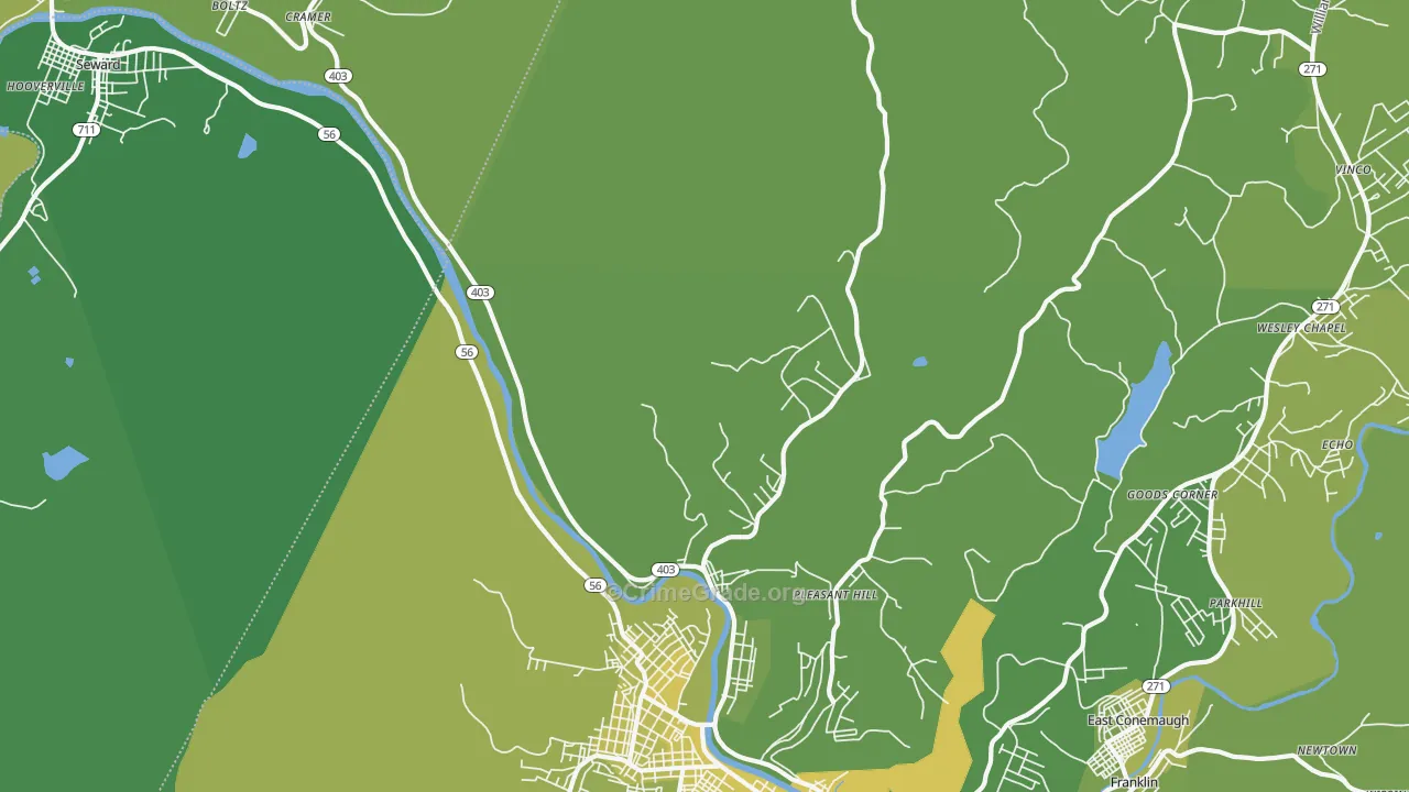 Goods Corner, PA Map of Vehicle Theft Rates