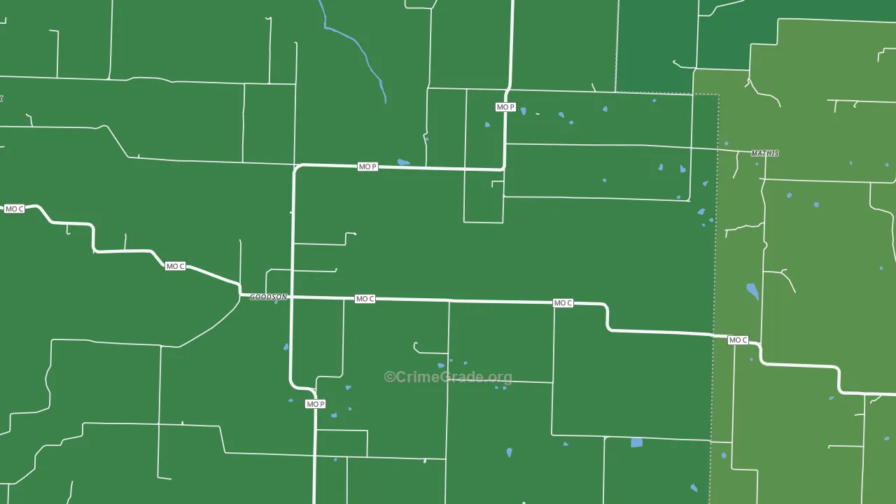 Goodson, MO Map of Vehicle Theft Rates