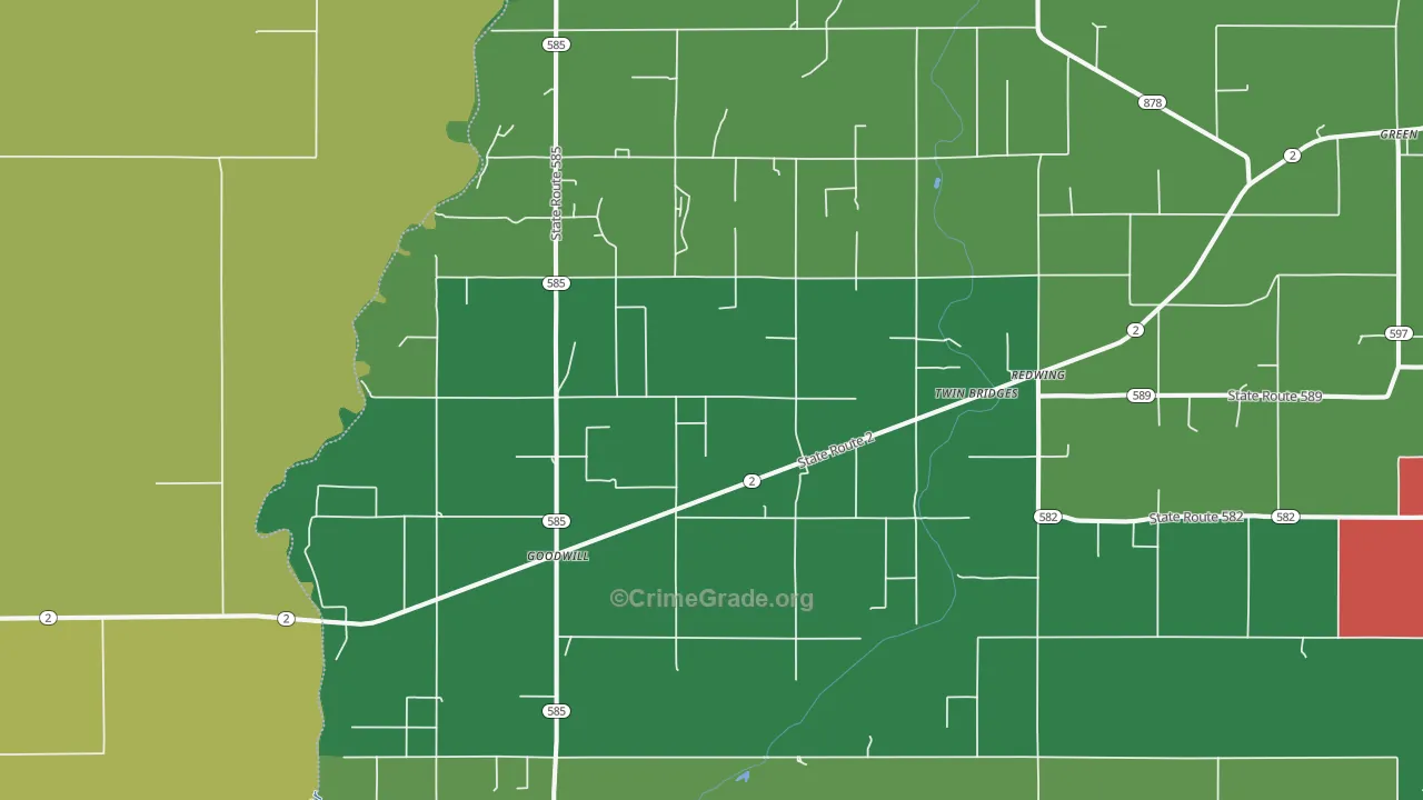Goodwill, LA Map of Vehicle Theft Rates