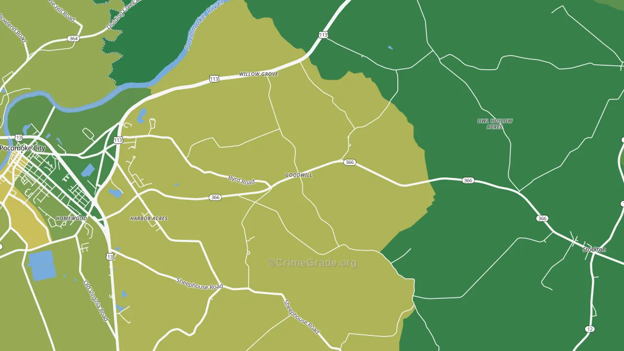 Goodwill, MD Map of Vehicle Theft Rates