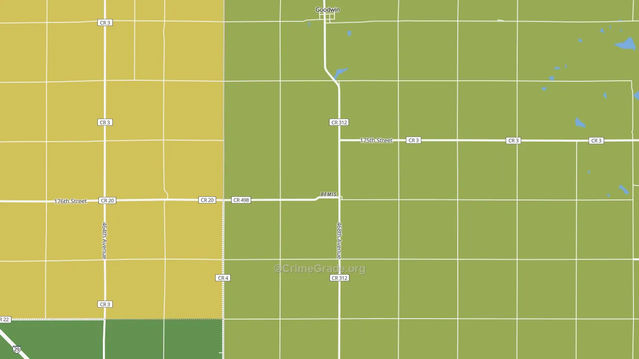 Goodwin, SD Map of Vehicle Theft Rates