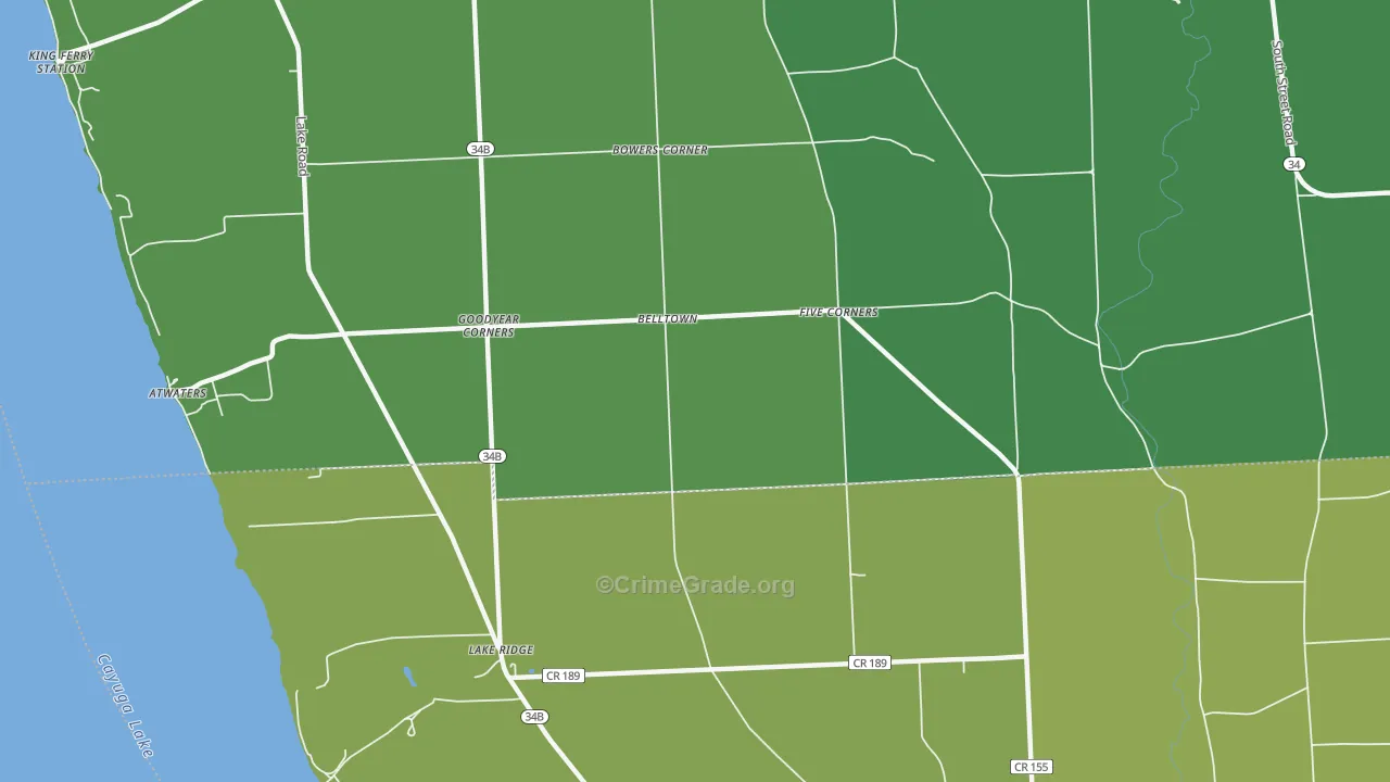 Goodyear Corners, NY Map of Vehicle Theft Rates