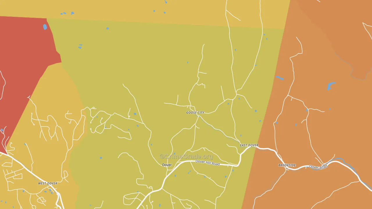 Goose City, VT Map of Vehicle Theft Rates