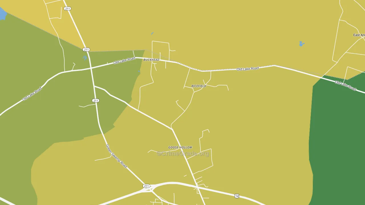 Goose Hollow, NC Map of Vehicle Theft Rates