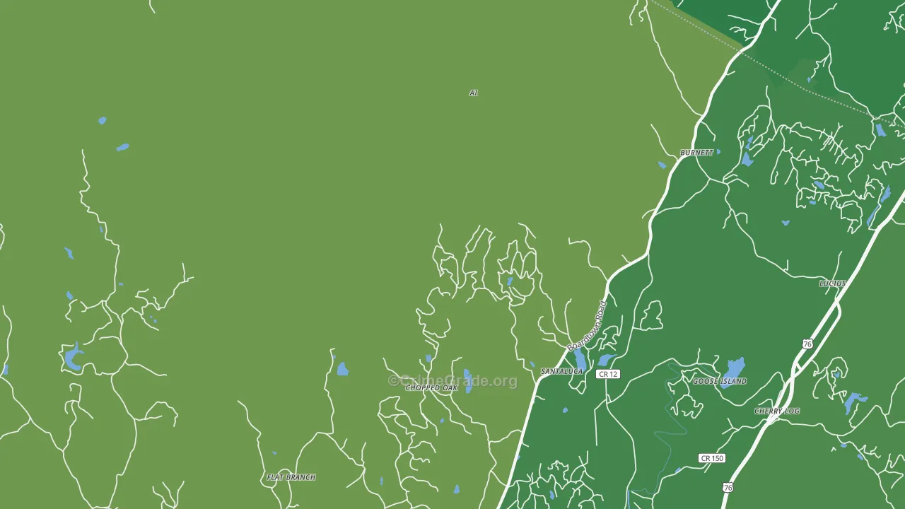 Goose Island, GA Map of Vehicle Theft Rates