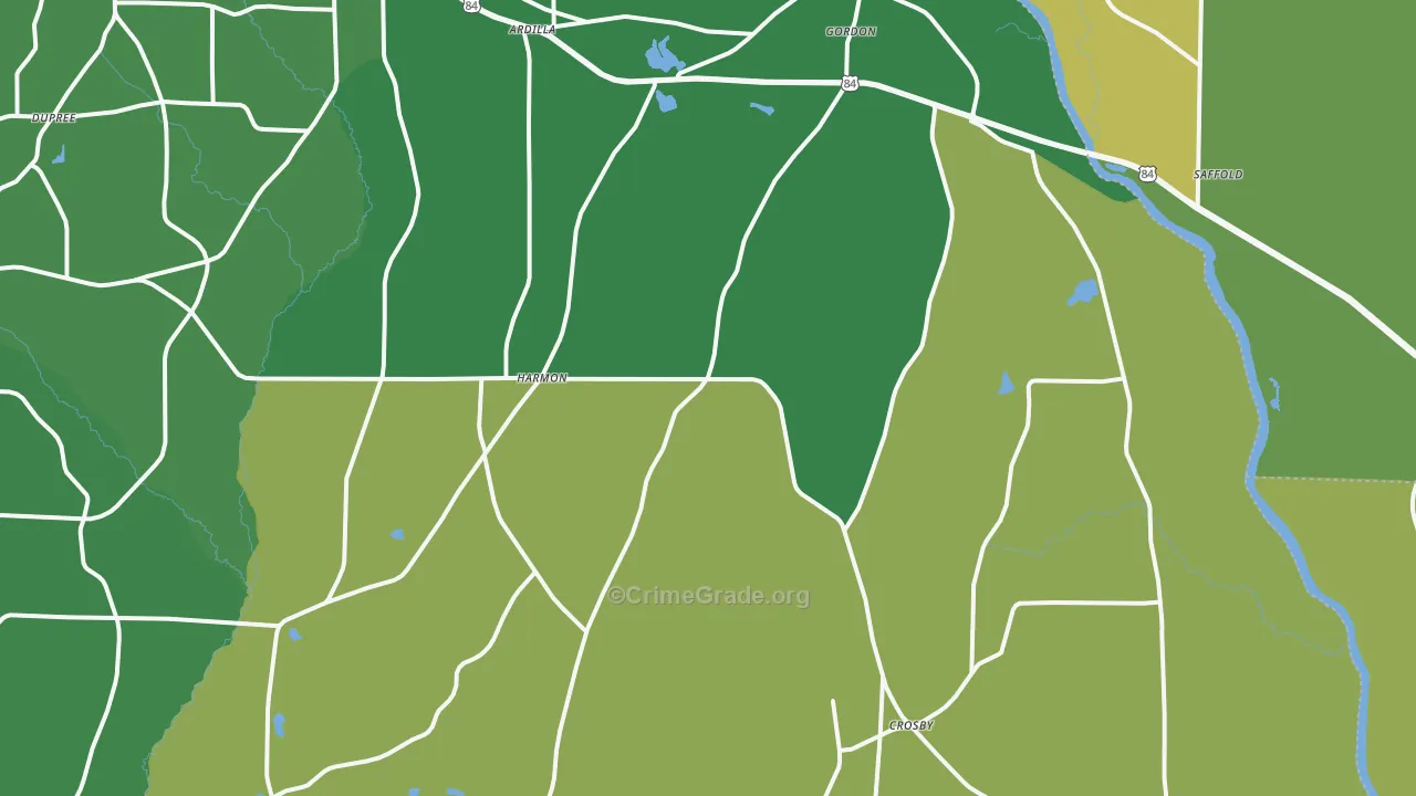 Gordon, AL Map of Vehicle Theft Rates