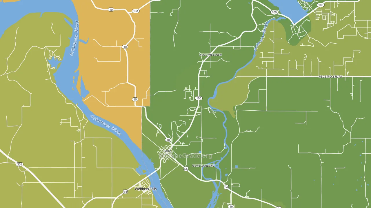 Gore, OK Map of Vehicle Theft Rates