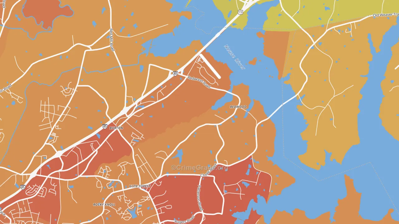 Gorman, NC Map of Vehicle Theft Rates