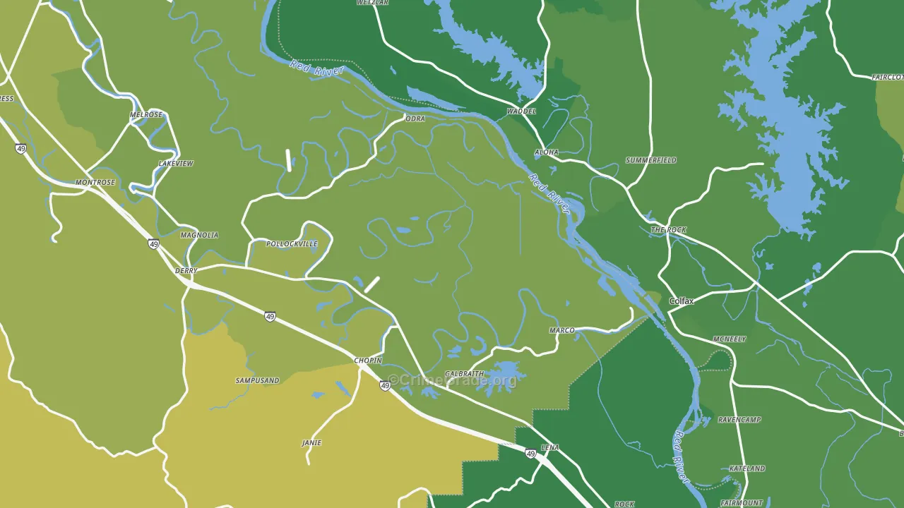 Gorum, LA Map of Vehicle Theft Rates
