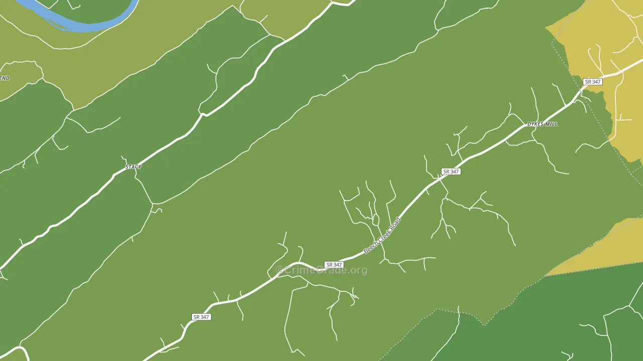 Goshen, TN Map of Vehicle Theft Rates