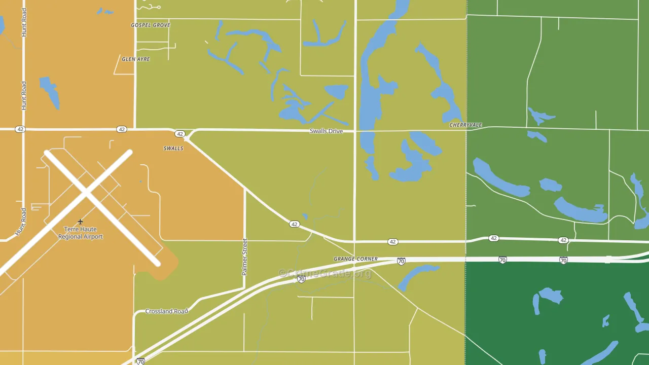 Gospel Grove, IN Map of Vehicle Theft Rates