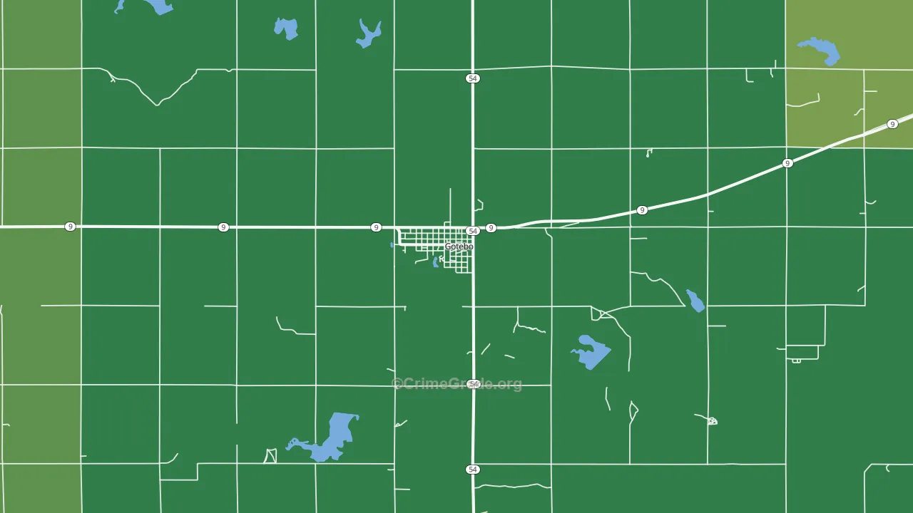 Gotebo, OK Map of Vehicle Theft Rates