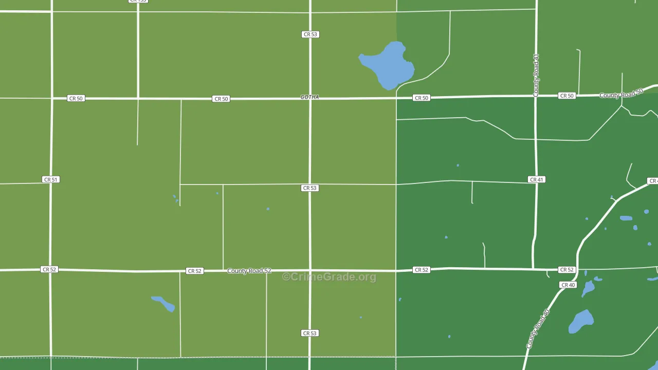 Gotha, MN Map of Vehicle Theft Rates