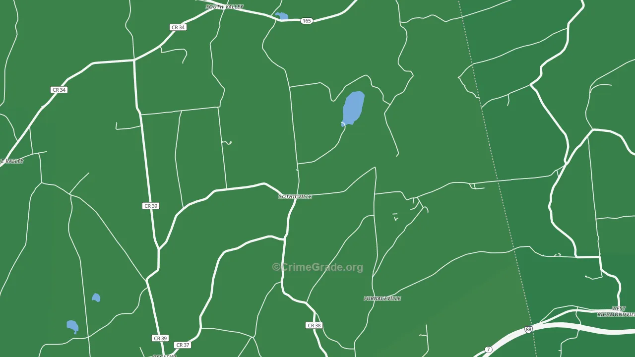 Gothicville, NY Map of Vehicle Theft Rates