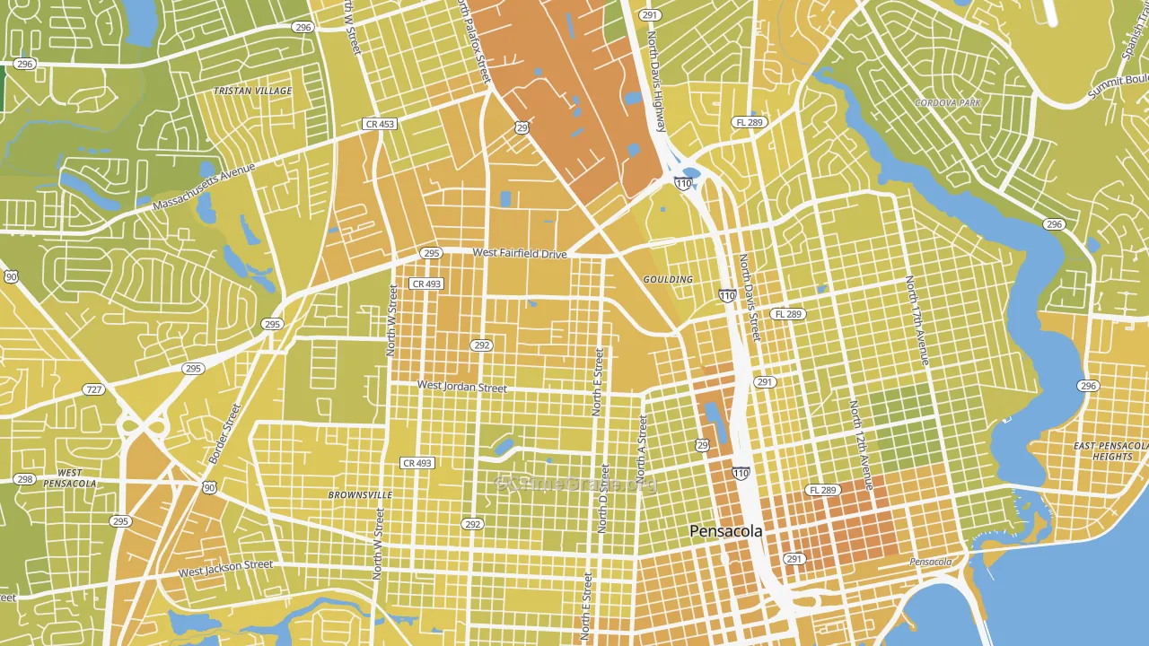 Goulding, FL Map of Vehicle Theft Rates