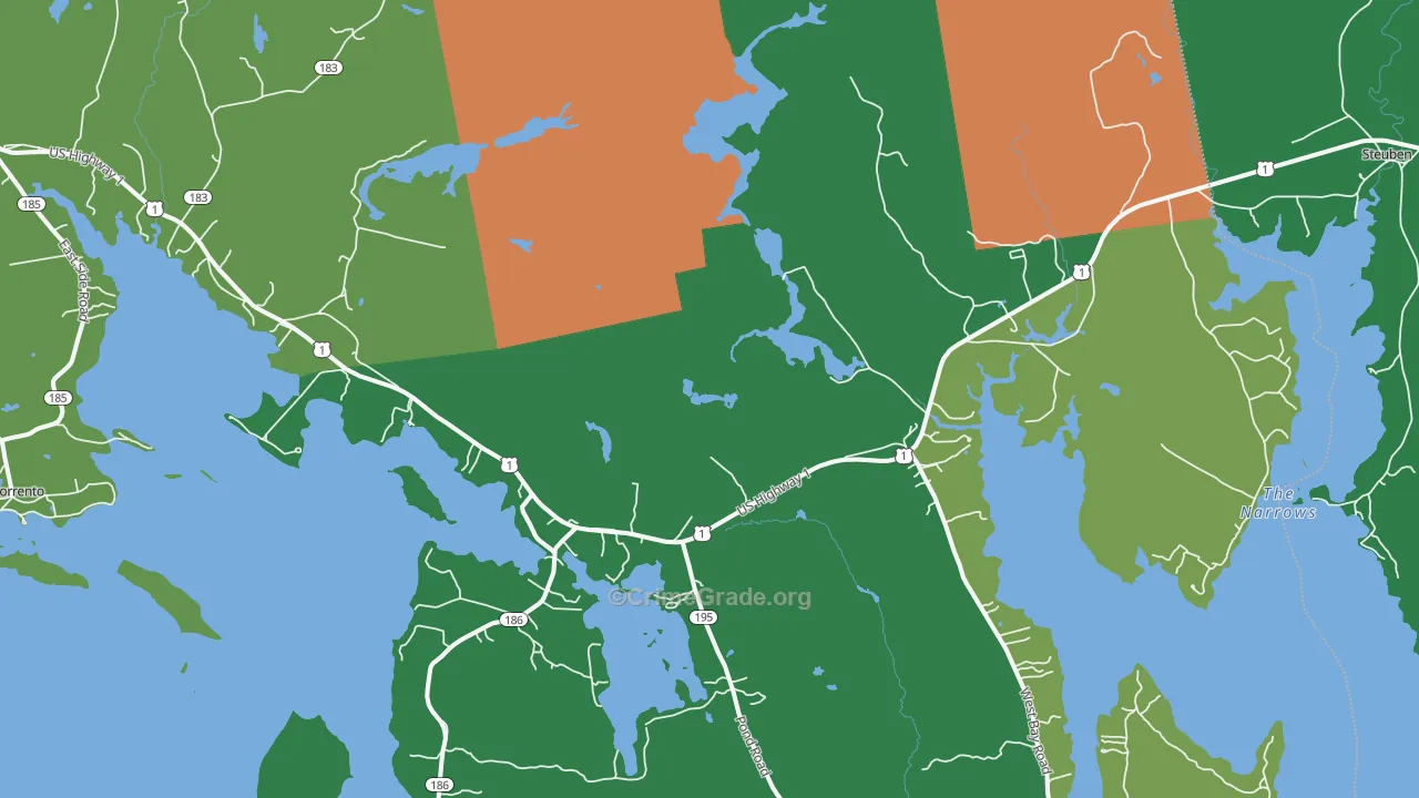 Gouldsboro, ME Map of Vehicle Theft Rates