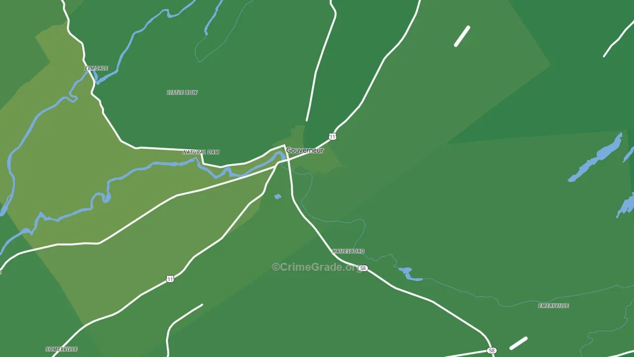 Gouverneur, NY Map of Vehicle Theft Rates