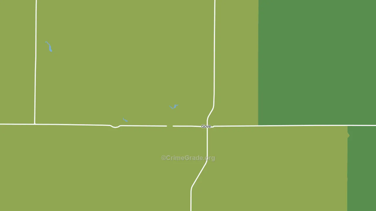 Gove City, KS Map of Vehicle Theft Rates