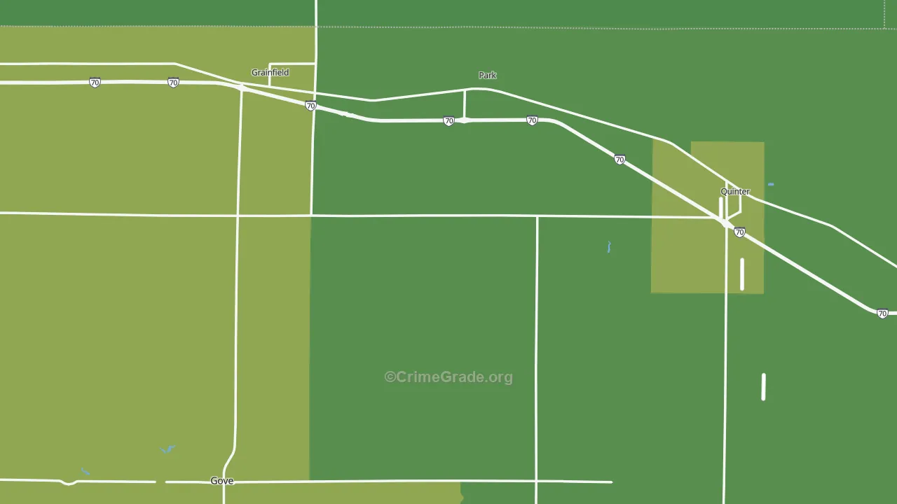 Gove County, KS Map of Vehicle Theft Rates