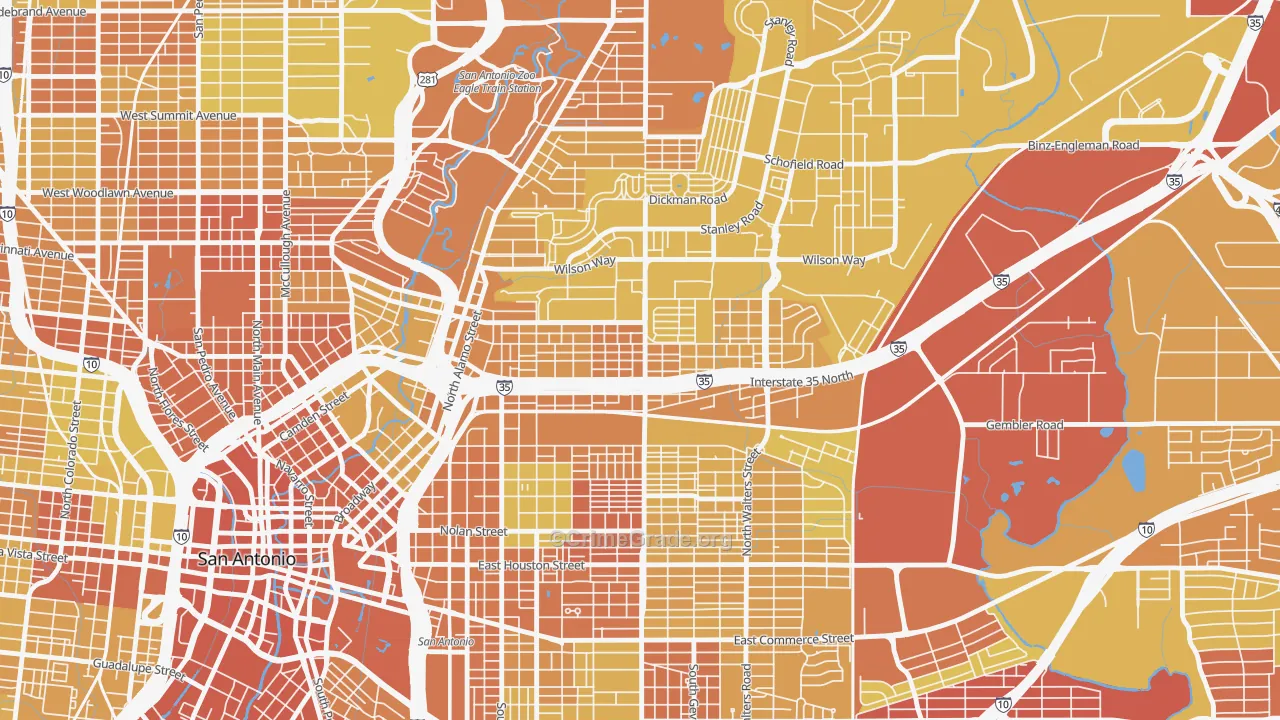 Government Hill Alliance, San Antonio, TX Map of Vehicle Theft Rates