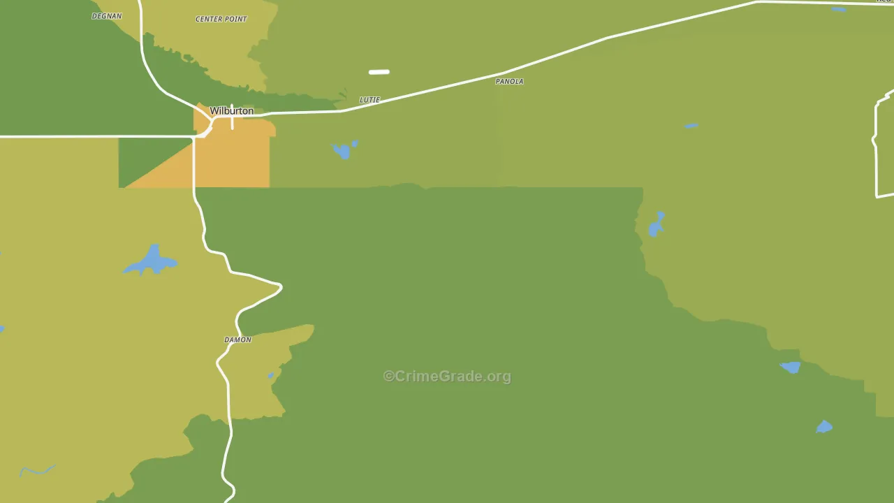 Gowen, OK Map of Vehicle Theft Rates