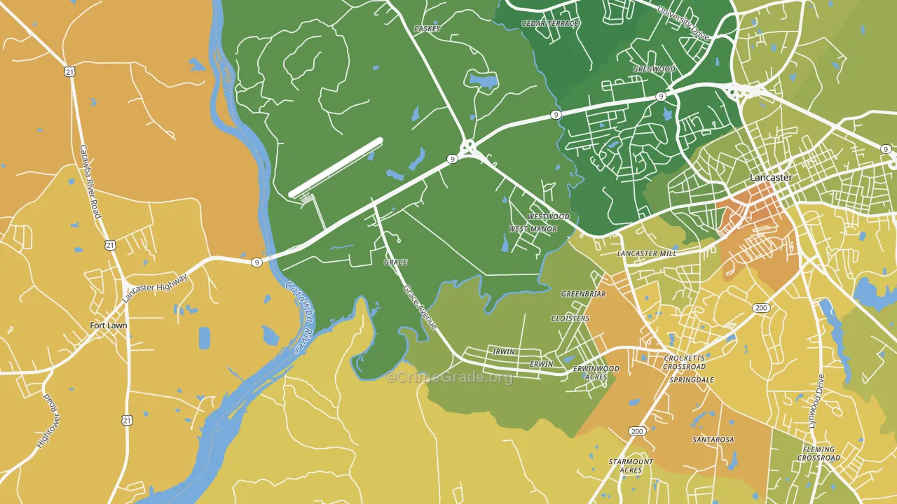 Grace, SC Map of Vehicle Theft Rates