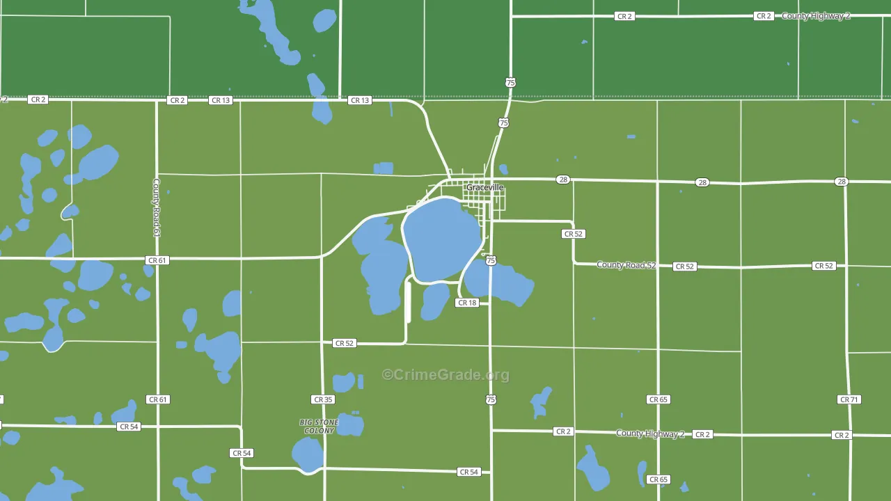 Graceville, MN Map of Vehicle Theft Rates