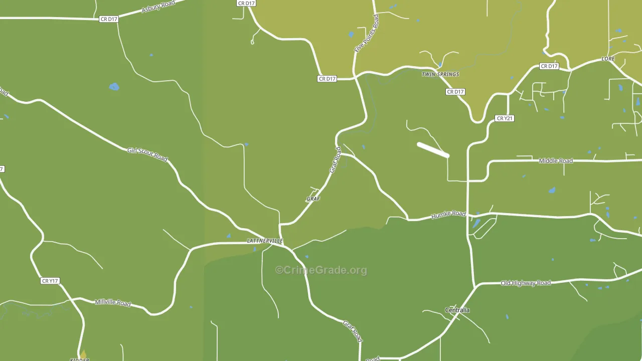 Graf, IA Map of Vehicle Theft Rates