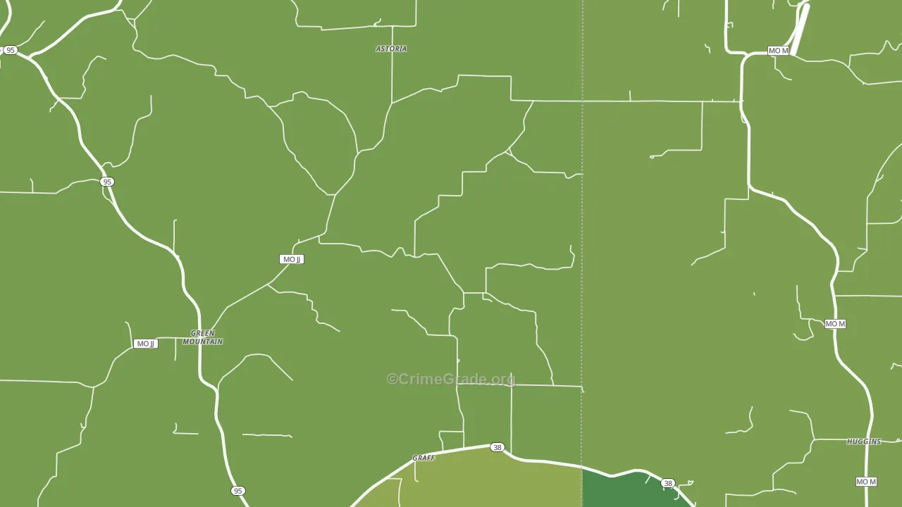 Graff, MO Map of Vehicle Theft Rates