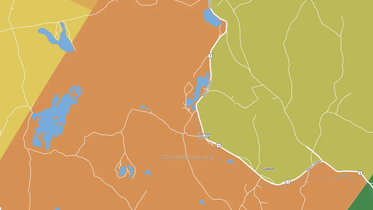 Grafton Center, NH Map of Vehicle Theft Rates