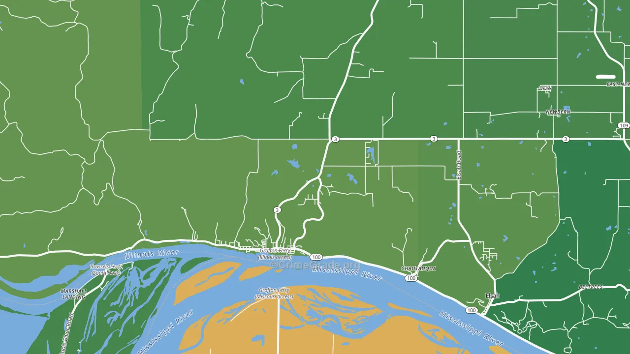 Grafton, IL Map of Vehicle Theft Rates