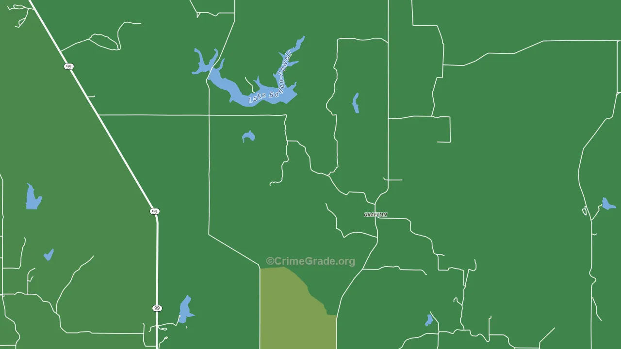 Grafton, KS Map of Vehicle Theft Rates