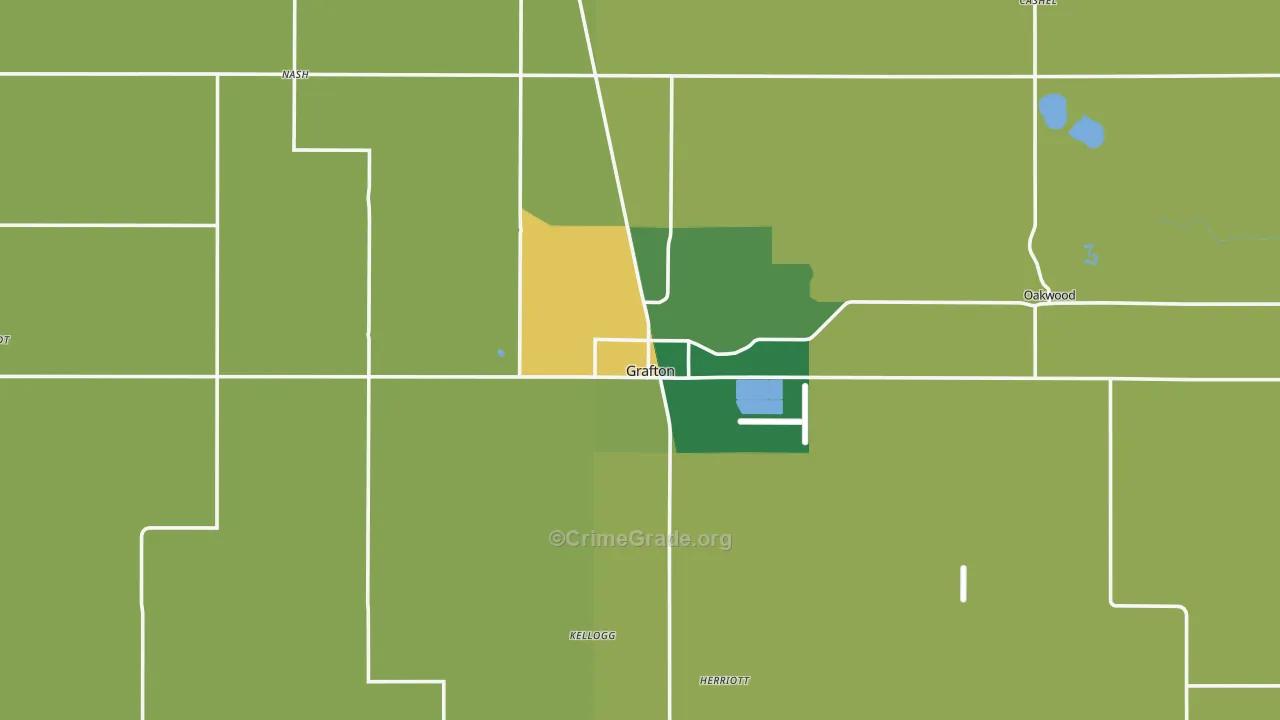 Grafton, ND Map of Vehicle Theft Rates