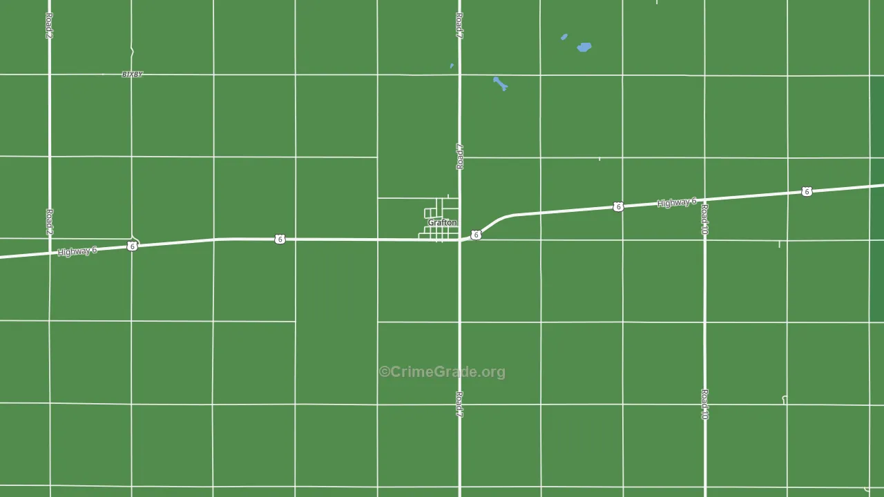 Grafton, NE Map of Vehicle Theft Rates
