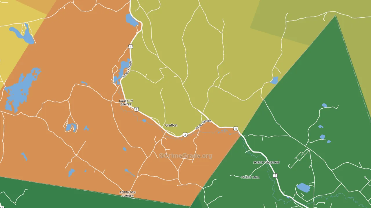 Grafton, NH Map of Vehicle Theft Rates