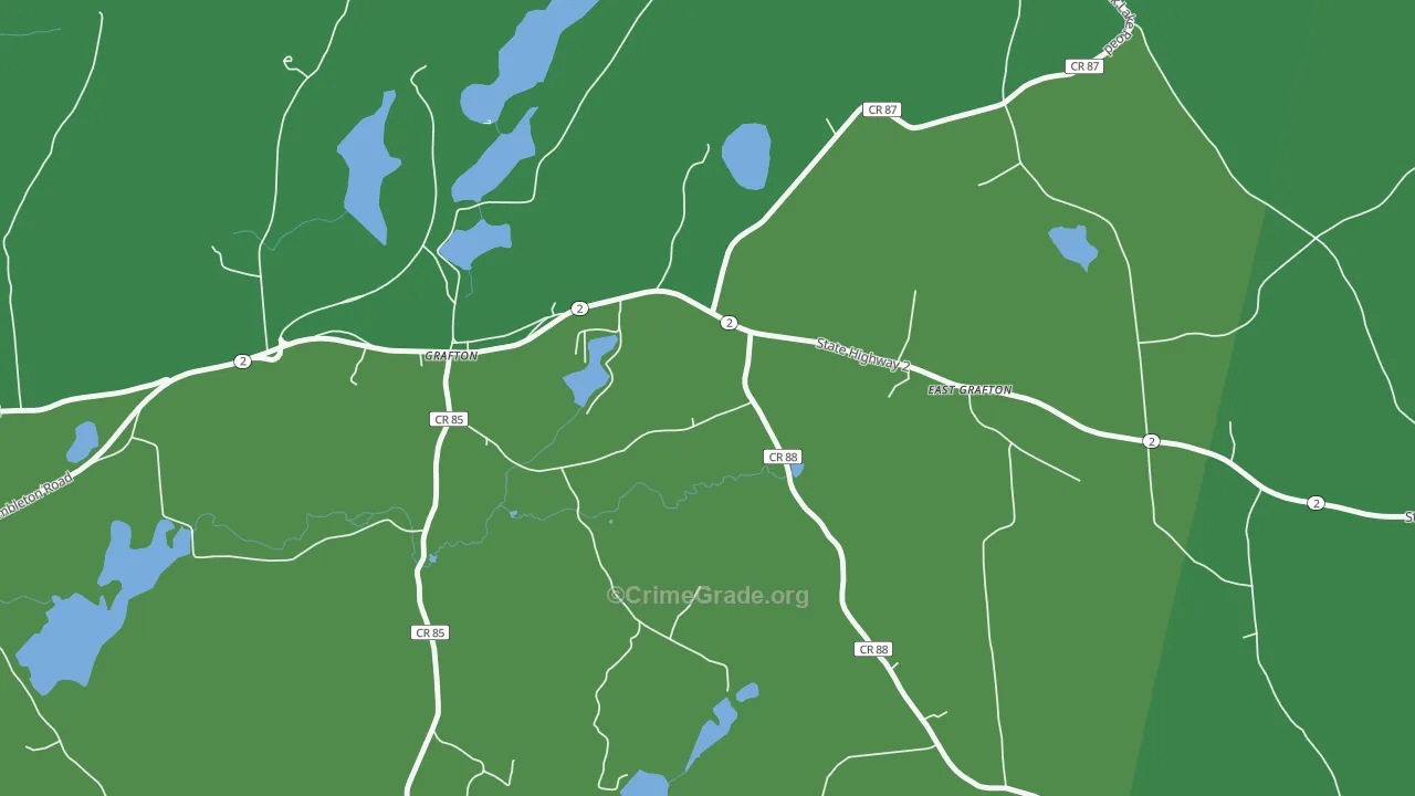 Grafton, NY Map of Vehicle Theft Rates