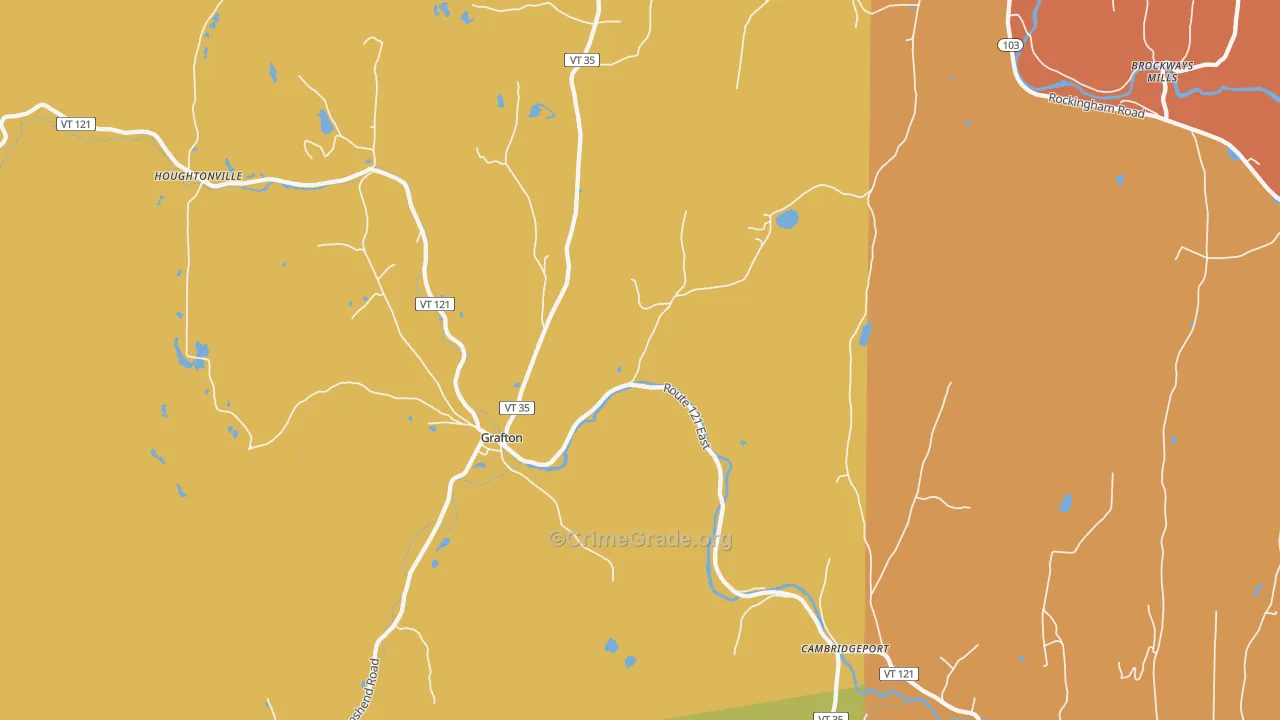 Grafton, VT Map of Vehicle Theft Rates