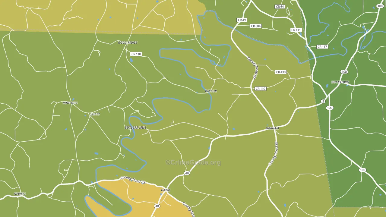 Graham, AL Map of Vehicle Theft Rates