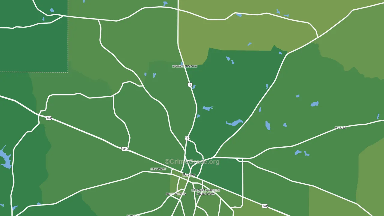 Graham, GA Map of Vehicle Theft Rates