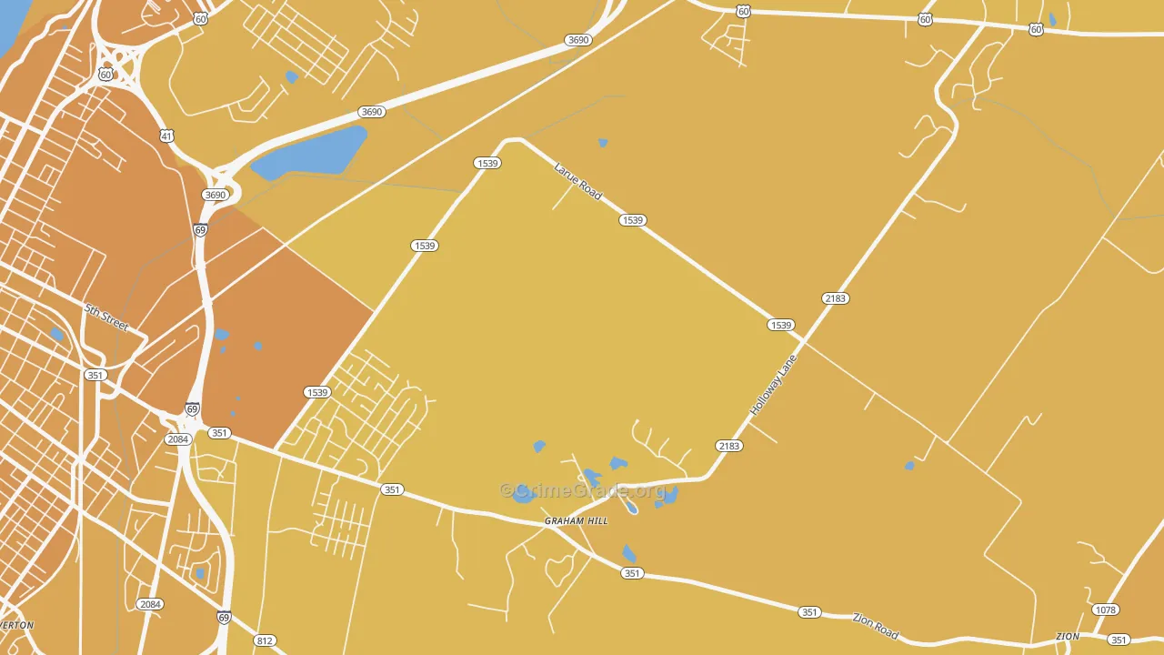 Graham Hill, KY Map of Vehicle Theft Rates