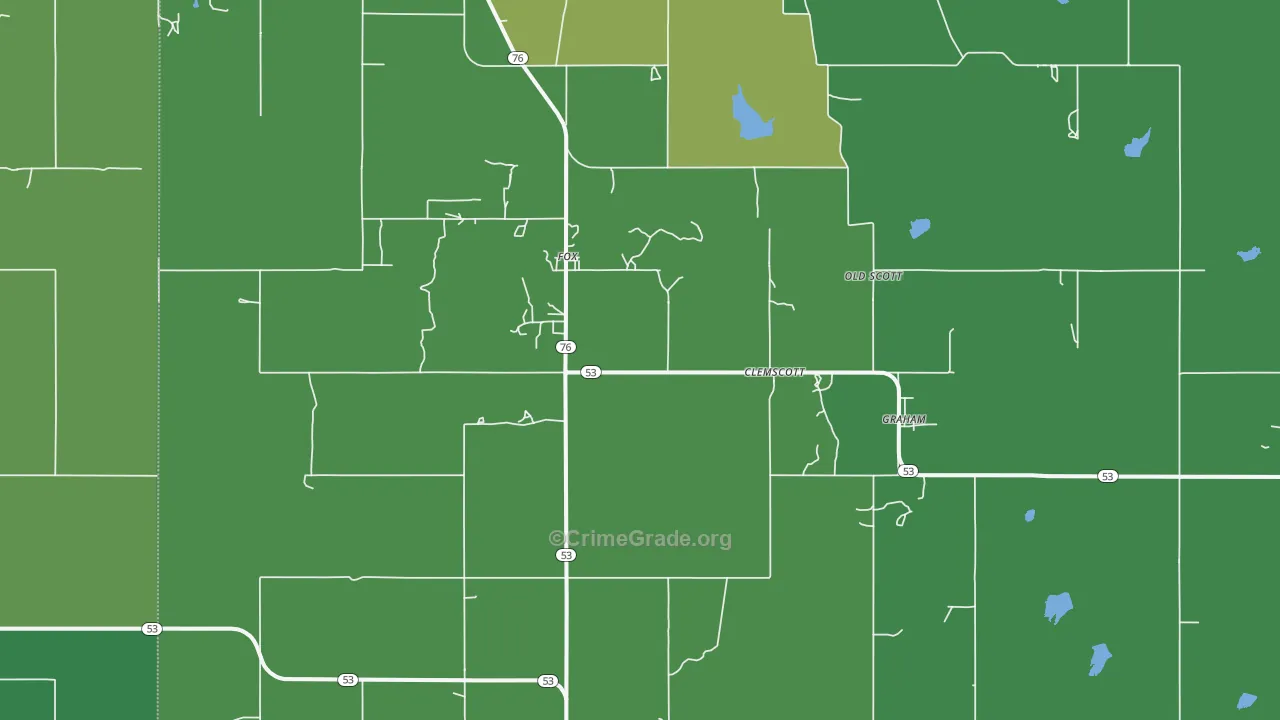 Graham, OK Map of Vehicle Theft Rates