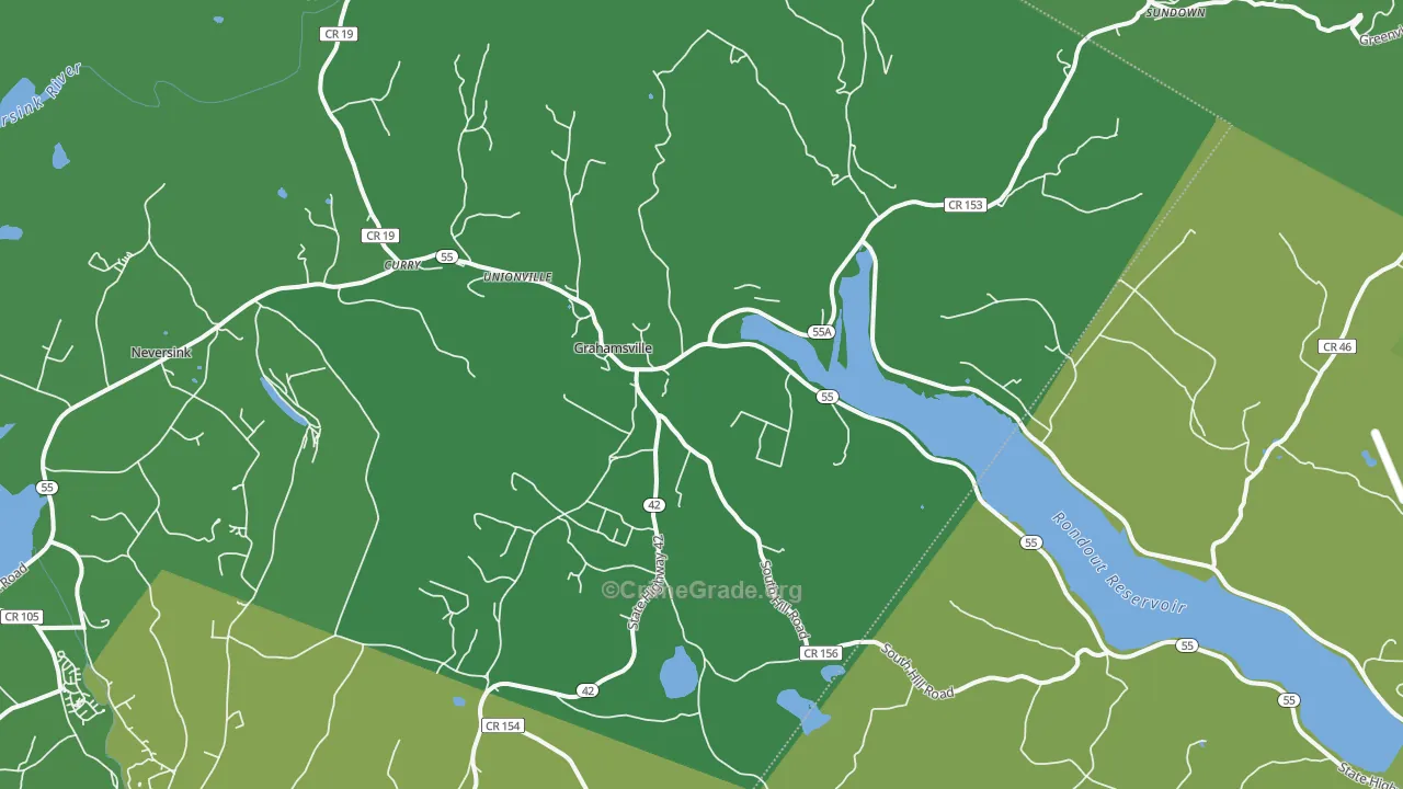 Grahamsville, NY Map of Vehicle Theft Rates