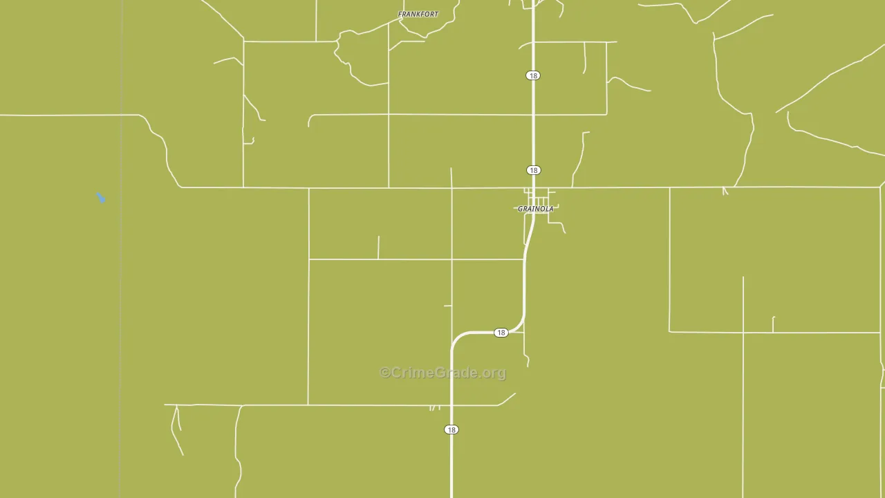 Grainola, OK Map of Vehicle Theft Rates