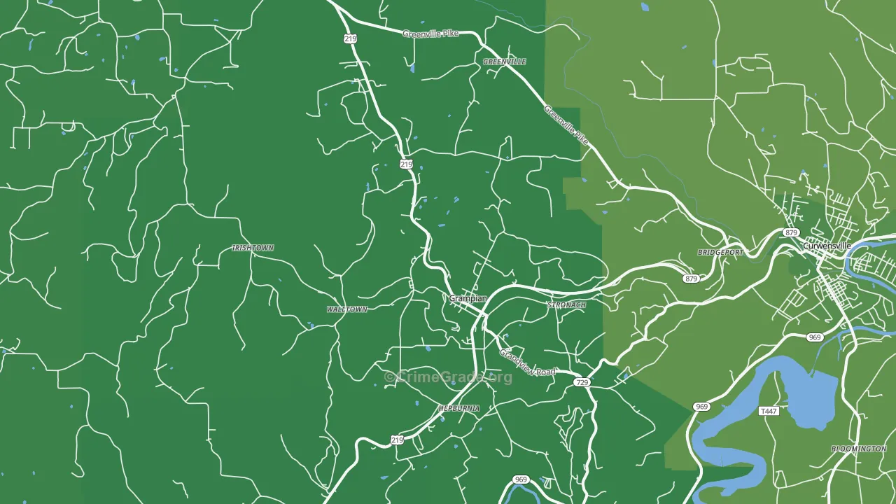 Grampian, PA Map of Vehicle Theft Rates