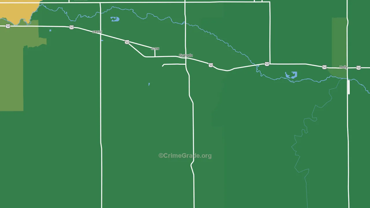 Granada, CO Map of Vehicle Theft Rates