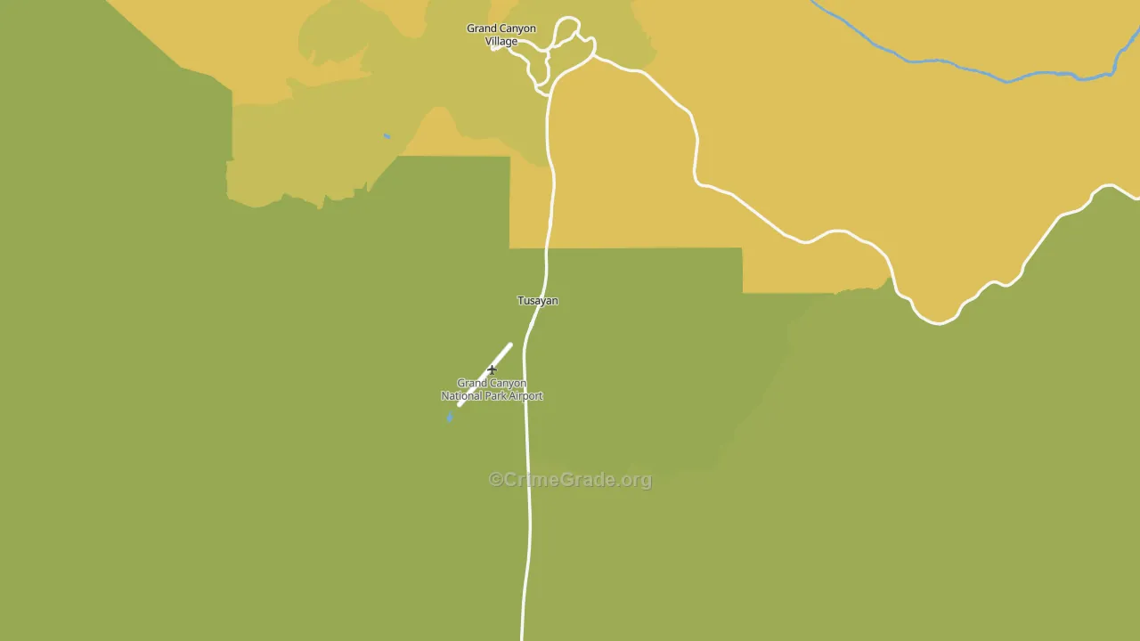 Grand Canyon, AZ Map of Vehicle Theft Rates