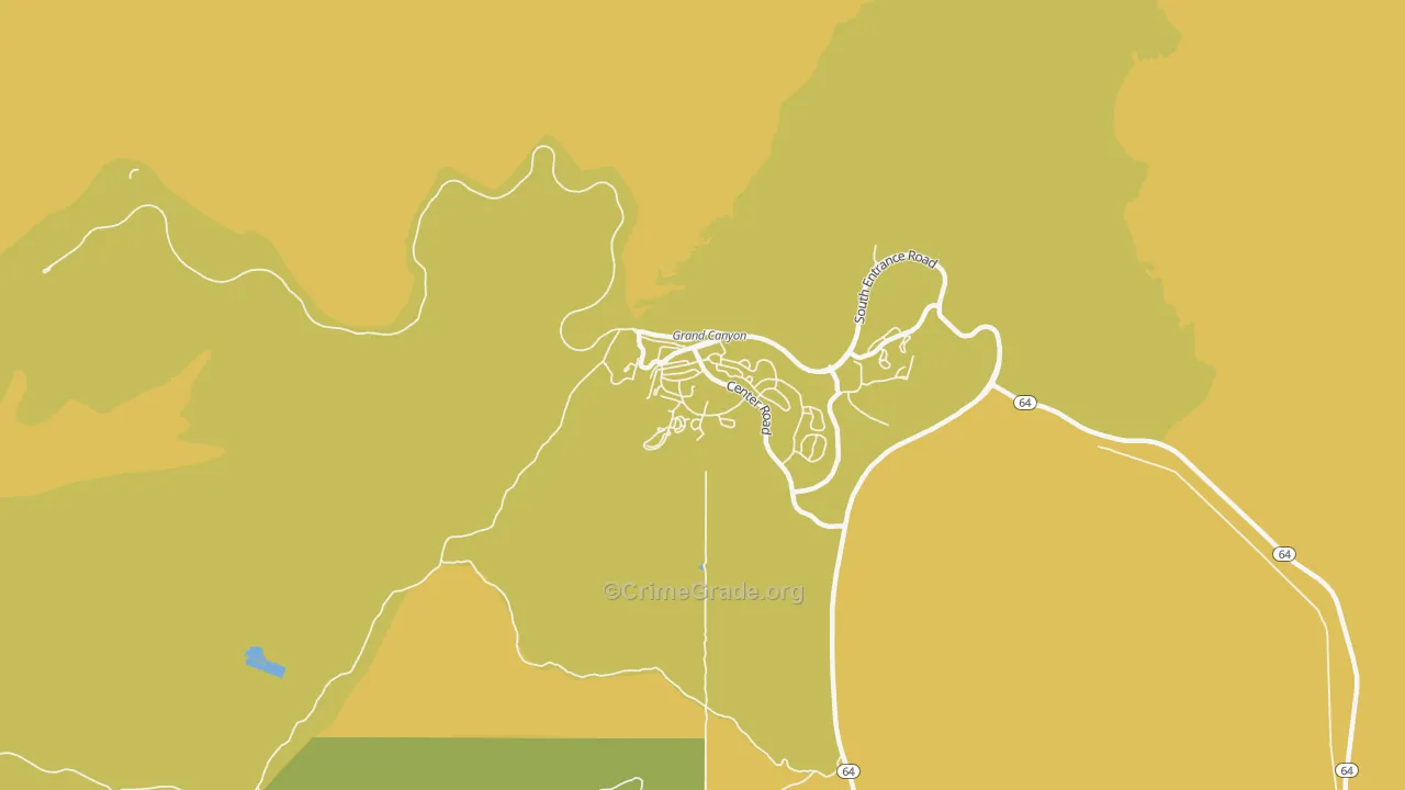 Grand Canyon Village, AZ Map of Vehicle Theft Rates