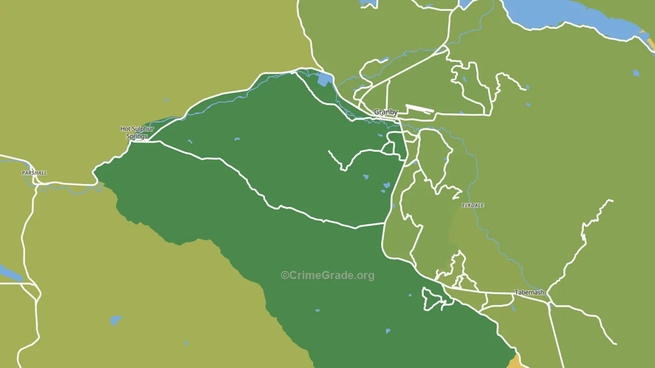 Grand County, CO Map of Vehicle Theft Rates