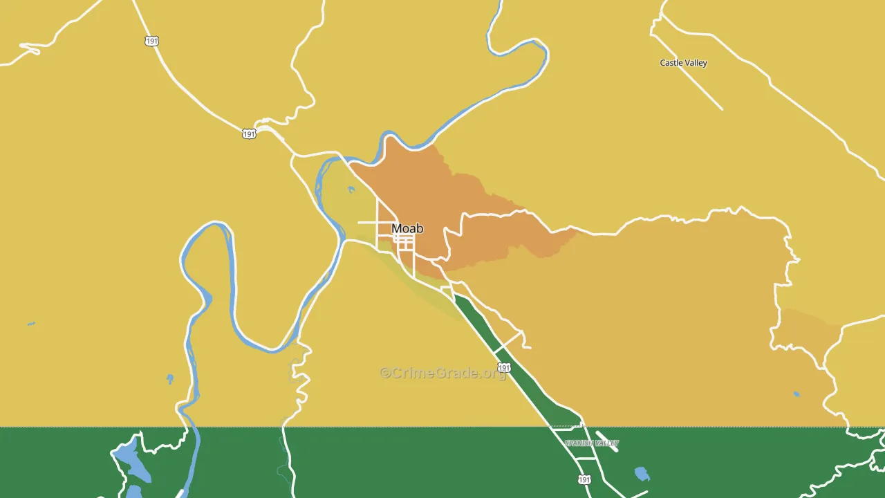 Grand County, UT Map of Vehicle Theft Rates