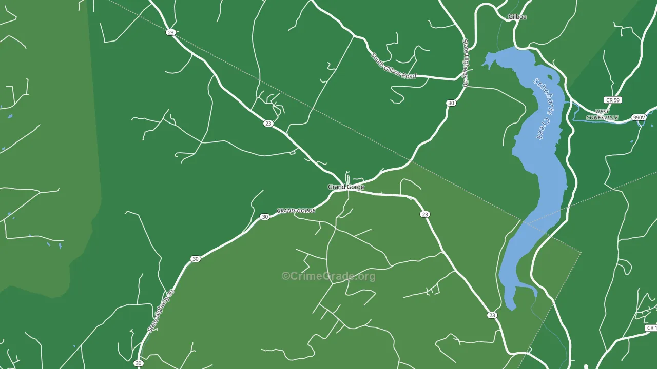 Grand Gorge, NY Map of Vehicle Theft Rates